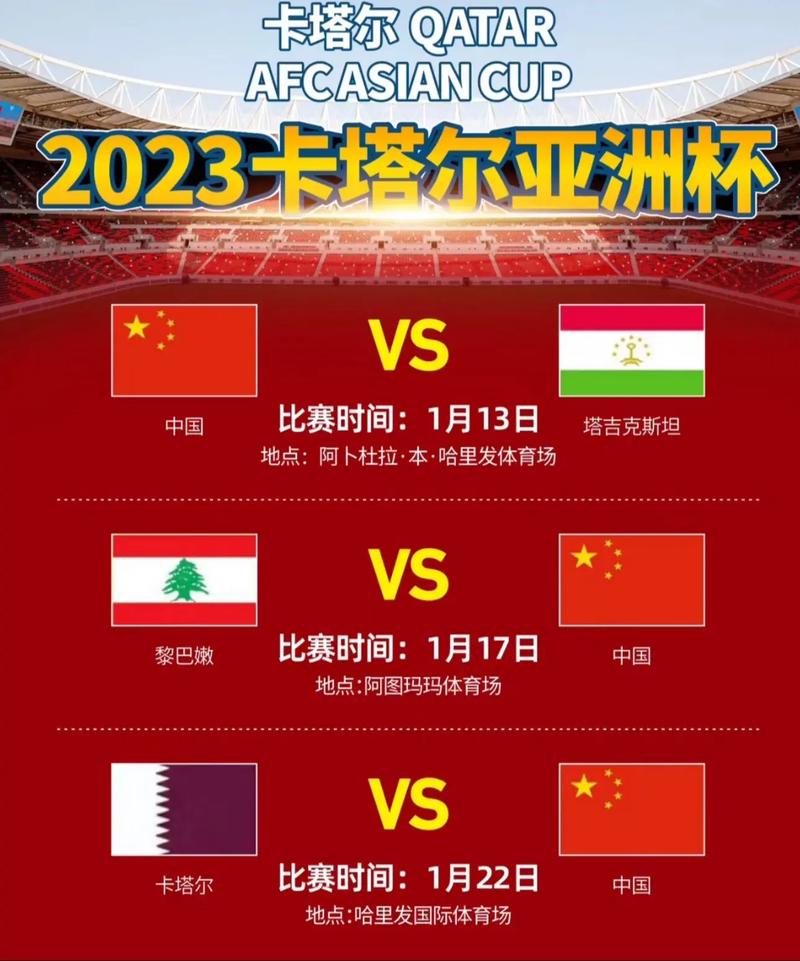 亚洲杯中国队赛程小组对手