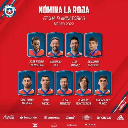 智利足球队最新国家队名单
